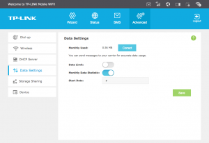 Configure data usage of TP-LINK M7350.