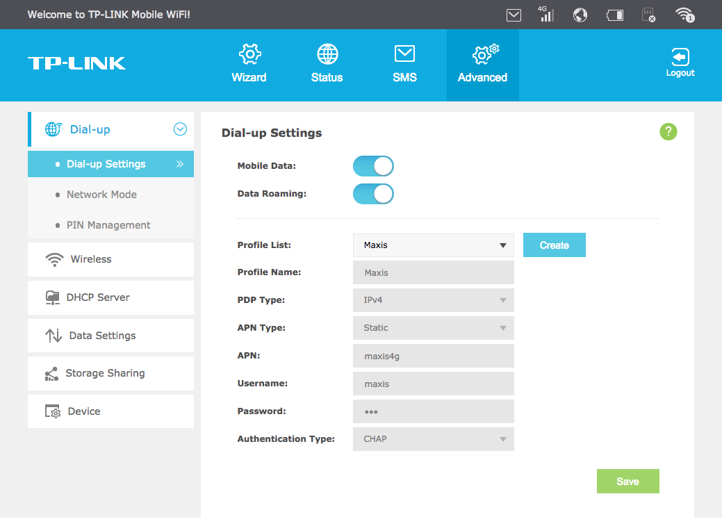 R 3 link. Tp-link m7350. setting connection mobile network.