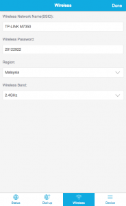 Wireless configuration on TP-LINK M7350.