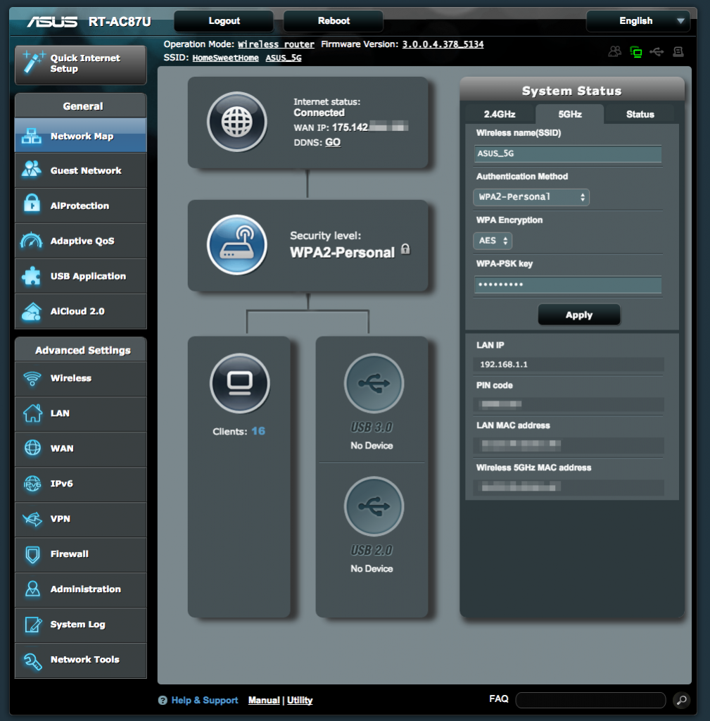 Unifi connected on Asus RT-AC87U.