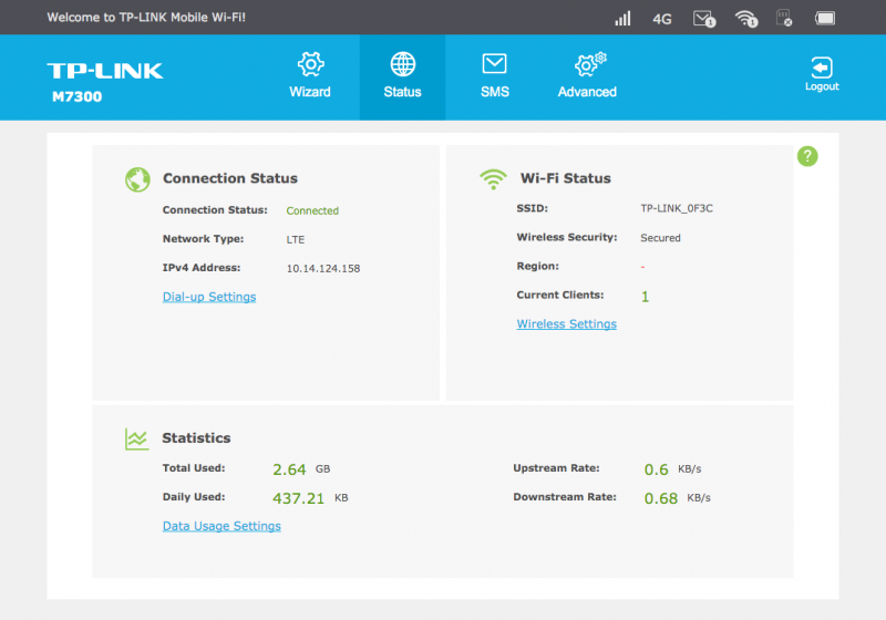 TP-LINK M7300 UI