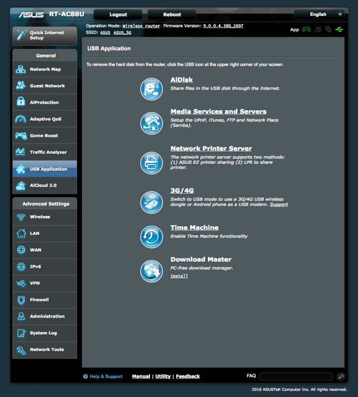 Asus RT-AC88U USB Apps