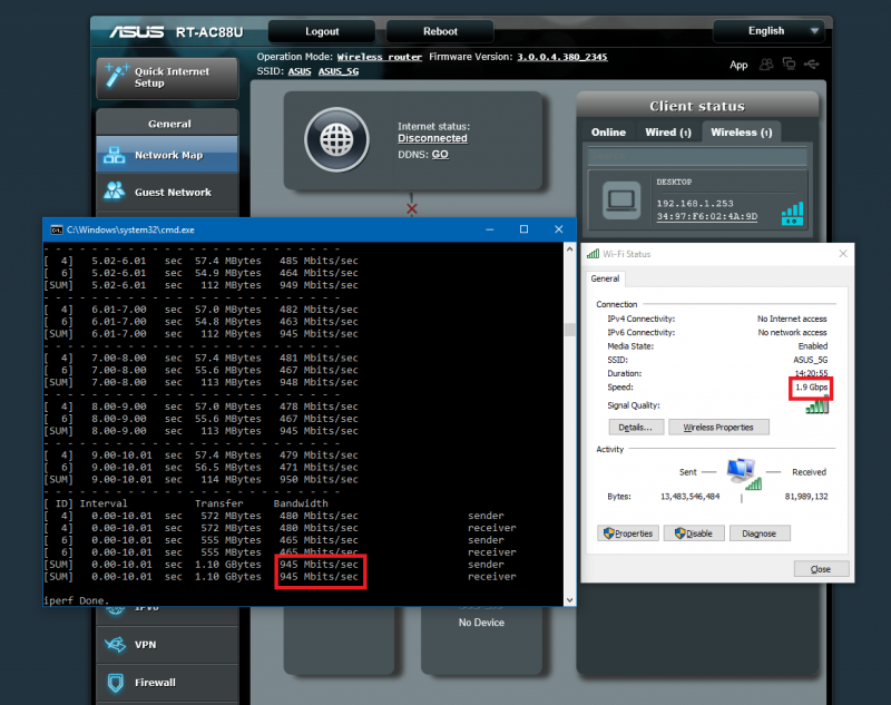 Asus RT-AC88U Wireless 5Ghz