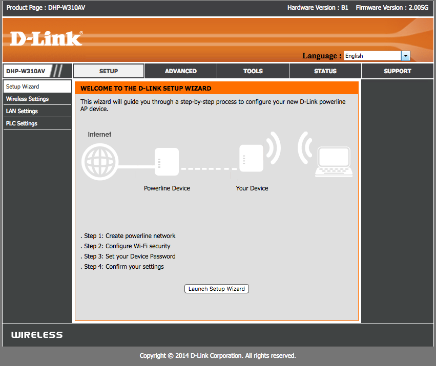D-Link DHP-W311AV User Interface