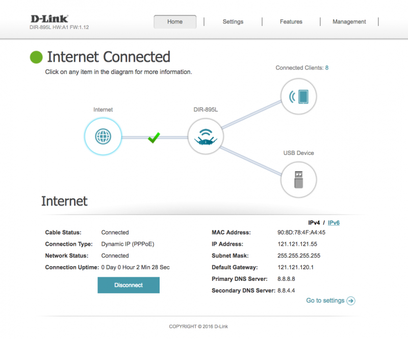 D-Link DIR-895L UI