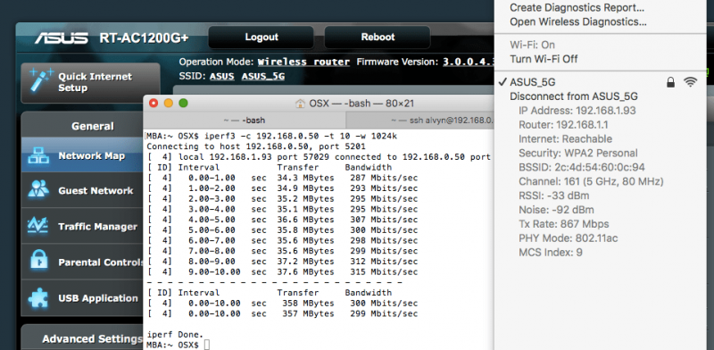 Asus RT-AC1200G+ Wireless Benchmark