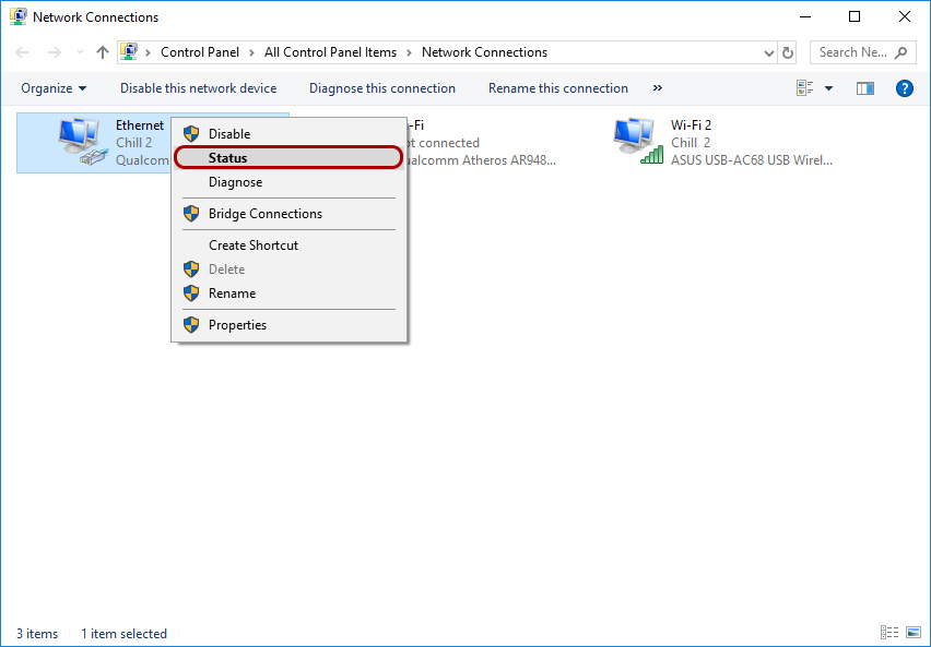Check the or WiFi Adapter speed in Windows 10