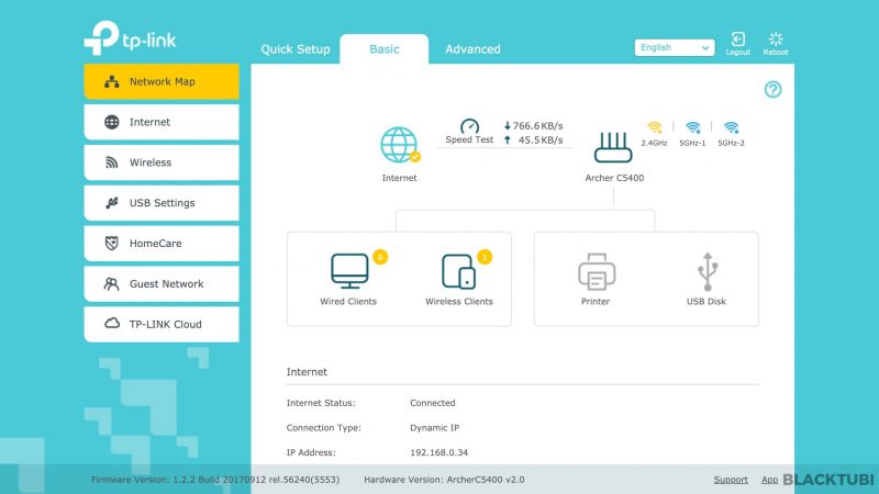TP-Link Archer C5400 UI